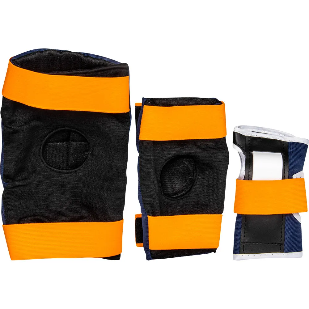 NKX kids 3-Pack Pro Protective Gear - Navy/Orange