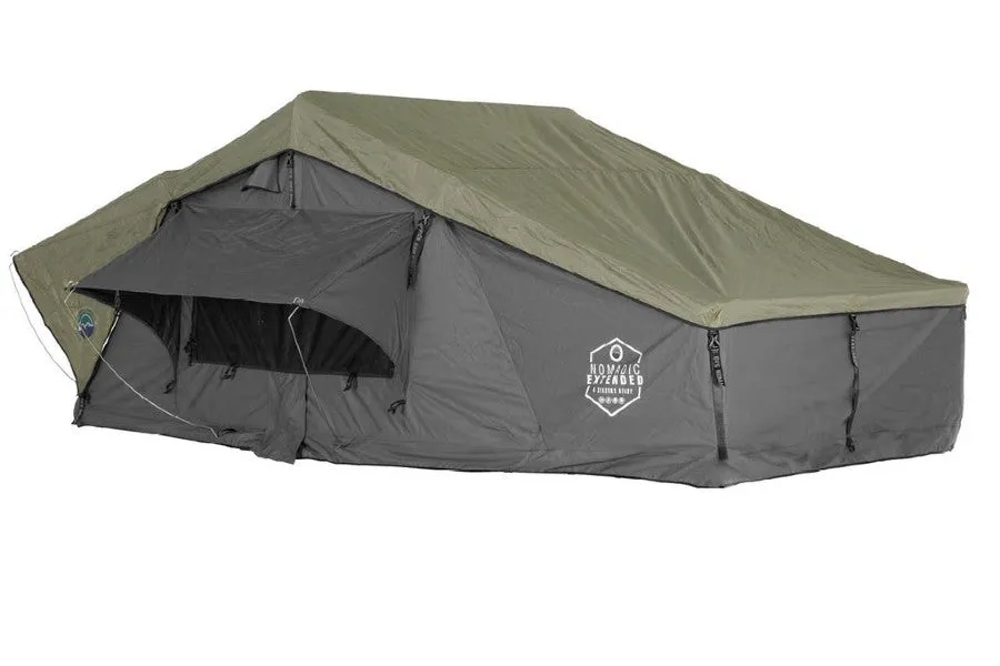 Overland Vehicle Systems Nomadic 2 Extended Roof Top Tent, Gray Body Green Rainfly
