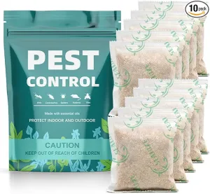 Pest Control Pouches, Rodent Repellent, Indoor Mice Repellent, Repel Mice,Mouse,Rats,Ant,Roach,Spider,Moths& Other Pest,Mouse Repellent Pouches,Safe for Kids & Pets,Pest Repellent-10 Pouches