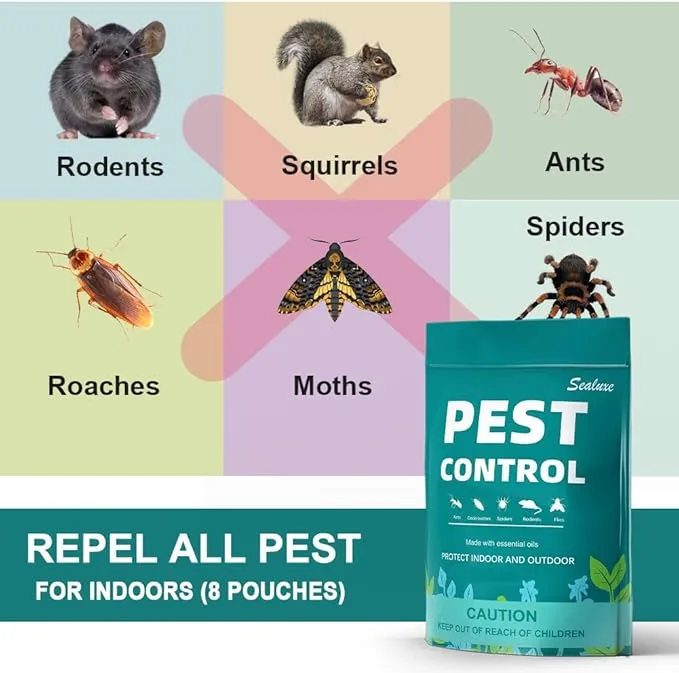 Pest Control Pouches, Rodent Repellent, Indoor Mice Repellent, Repel Mice,Mouse,Rats,Ant,Roach,Spider,Moths& Other Pest,Mouse Repellent Pouches,Safe for Kids & Pets,Pest Repellent-10 Pouches