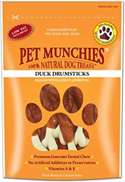 Pet Munchies Duck Drumsticks x 8 bags