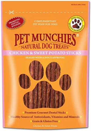 Pet Munchies Natural Pet Treats Chicken & Sweet Potato Sticks 90g x 8 bags