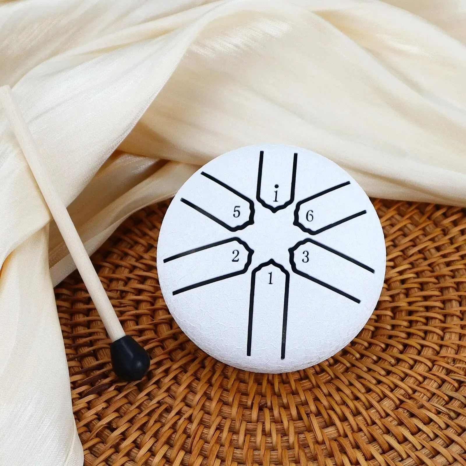 Pointed Design 3inch, 6-tone Mini Steel Tongue Drum   FREE Mallet