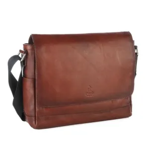 Polo Hudson Leather Messenger Bag | Brown