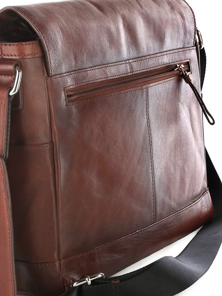 Polo Hudson Leather Messenger Bag | Brown