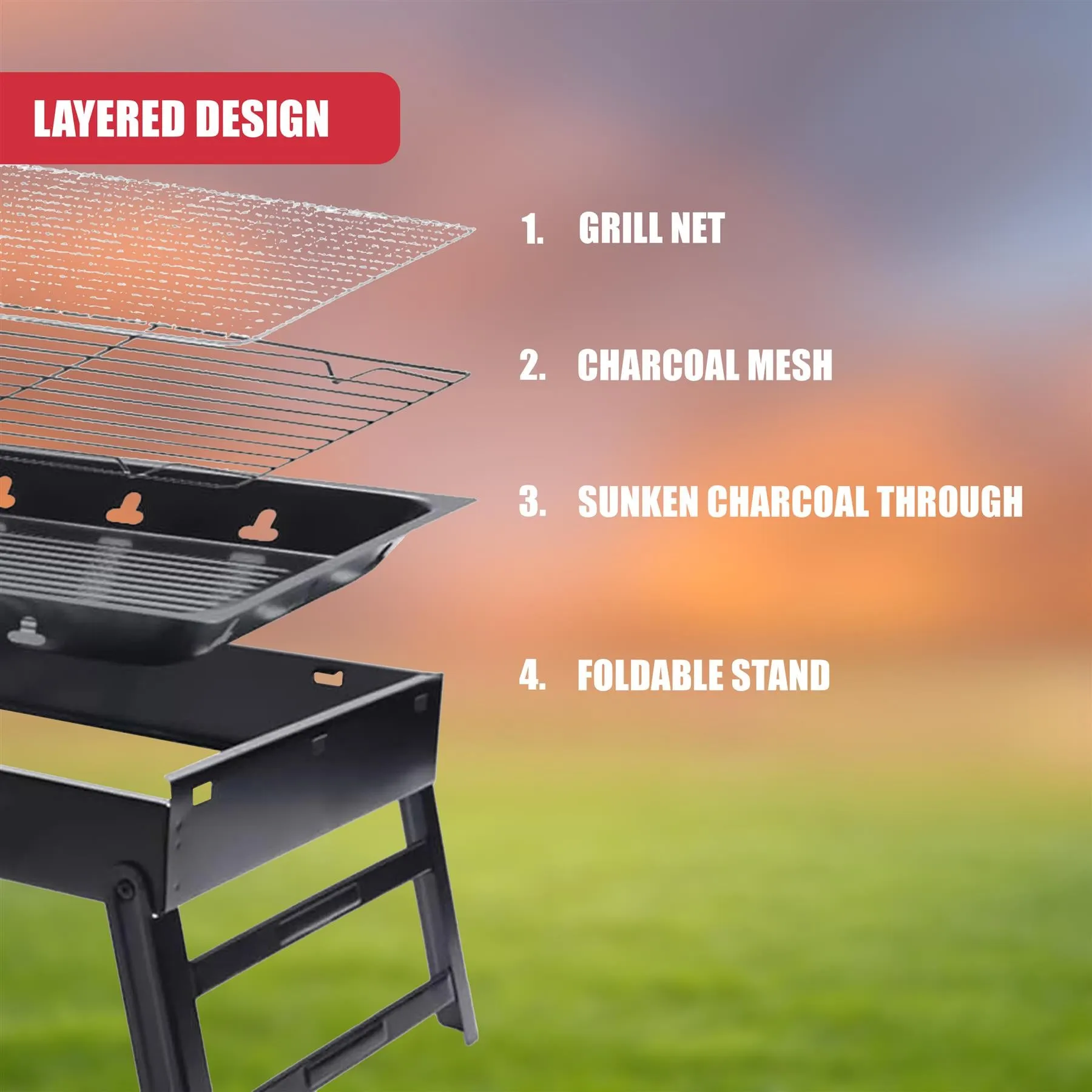 Portable Charcoal BBQ Grill