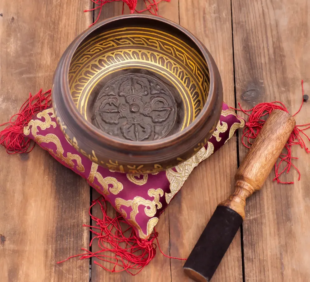 Premium Quality Singing Bowl Set with Stick and Cushion Pillow