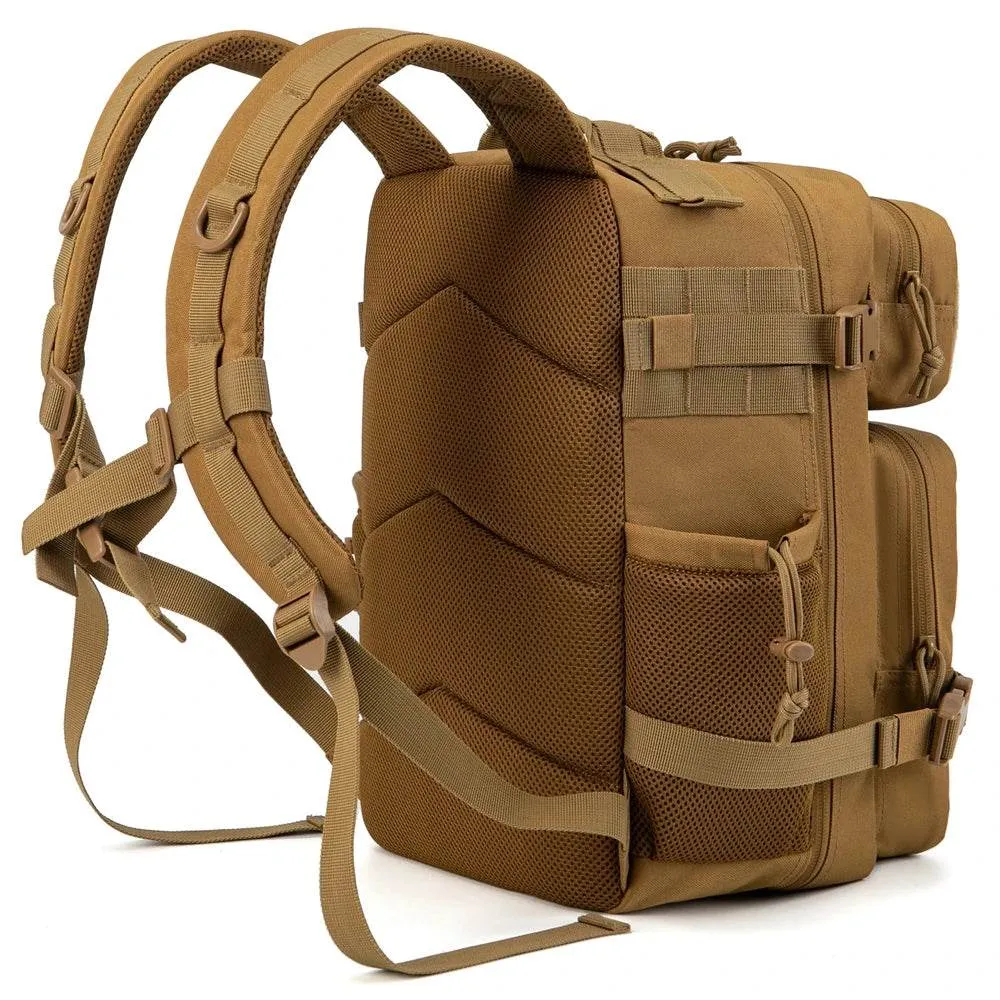 QT&QY 25L Military Tactical Backpack Army Bag MOLLE Backpack GYM EDC Outdoor Hiking Rucksack Witch Bottle Holder