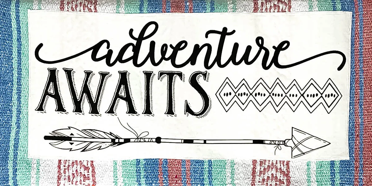 "Adventure" - Rose/Blue Throw - Falza Mexican Blanket
