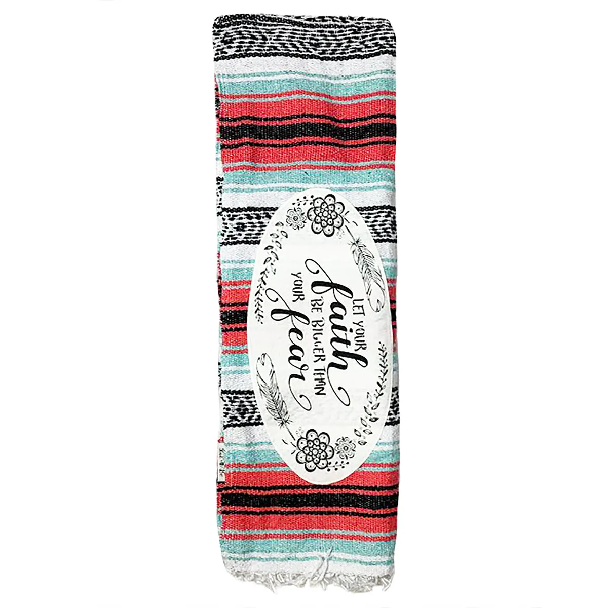 "Faith" - Coral Throw - Falza Mexican Blanket