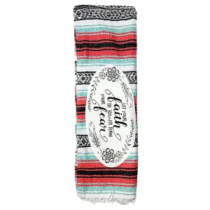 "Faith" - Coral Throw - Falza Mexican Blanket
