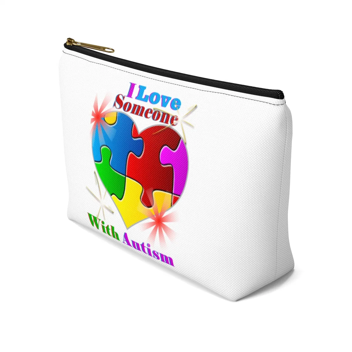 "I Love Someone with Autism" Accessory Pouch w T-bottom