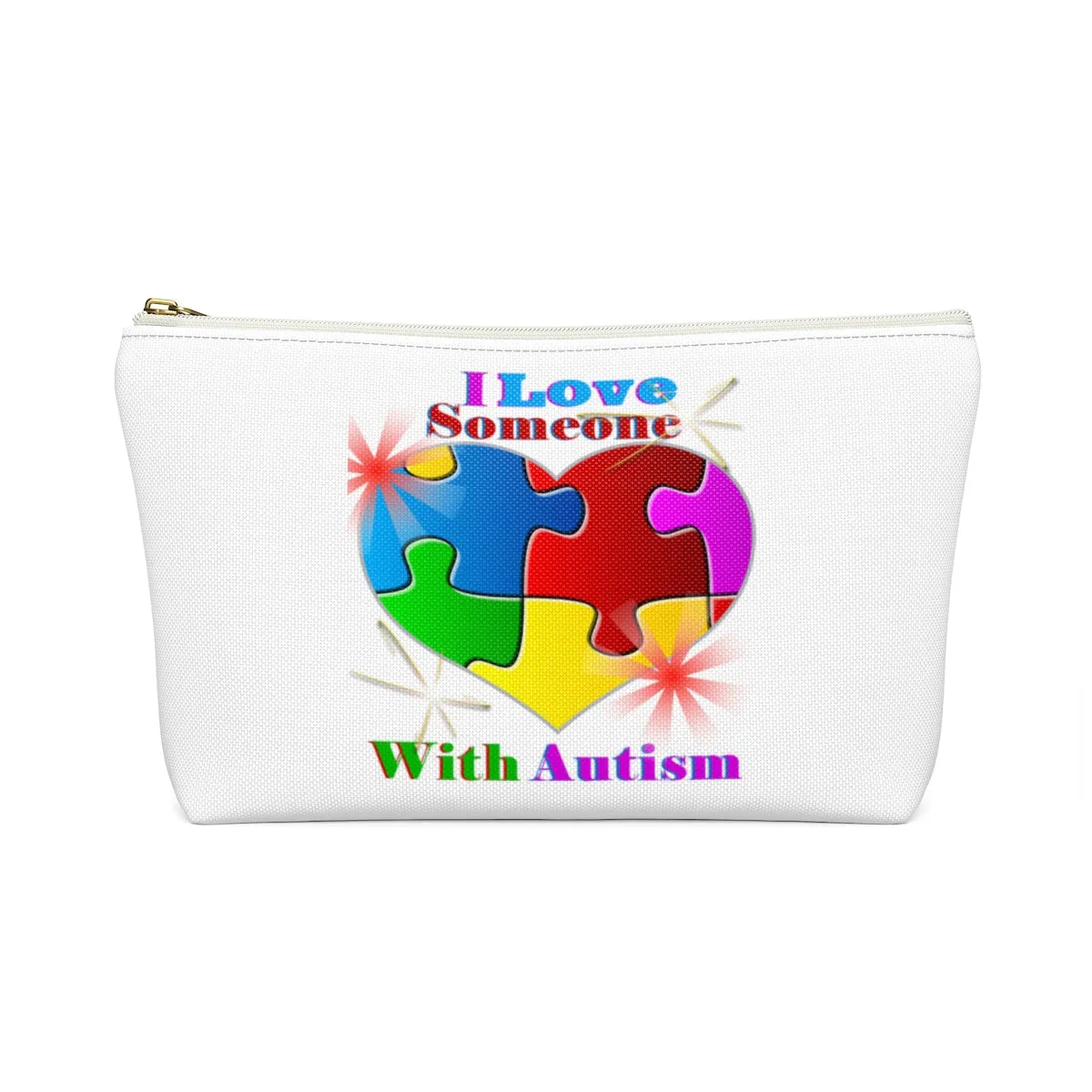 "I Love Someone with Autism" Accessory Pouch w T-bottom