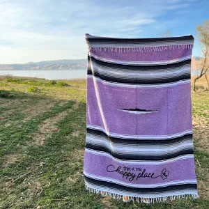 "This is my happy place" - Lilac Throw - Mexican Blanket - Wholesale