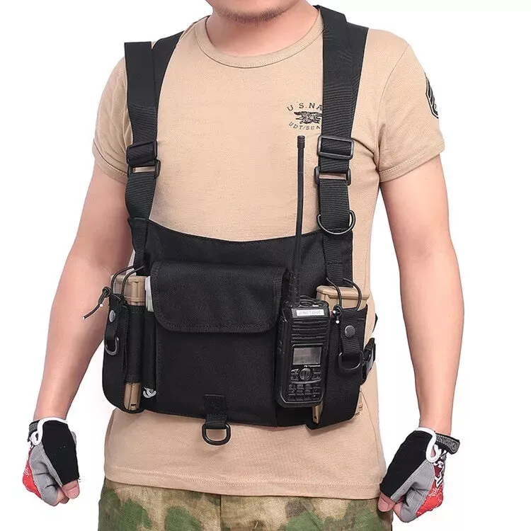 RECON GS2S VECTOR Dual Universal Radio Chest Admin Harness Black