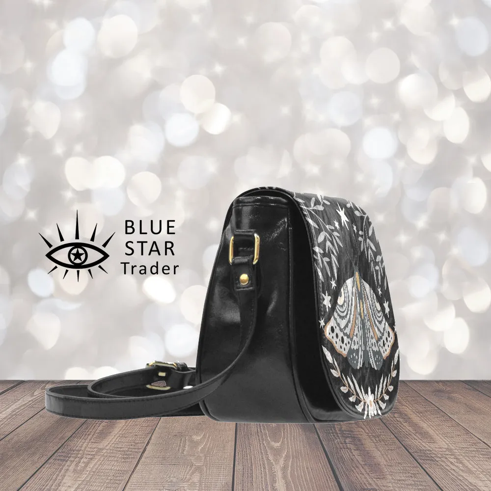 Retro Butterfly Purse, Vegan Saddle Bag Crossbody Bag