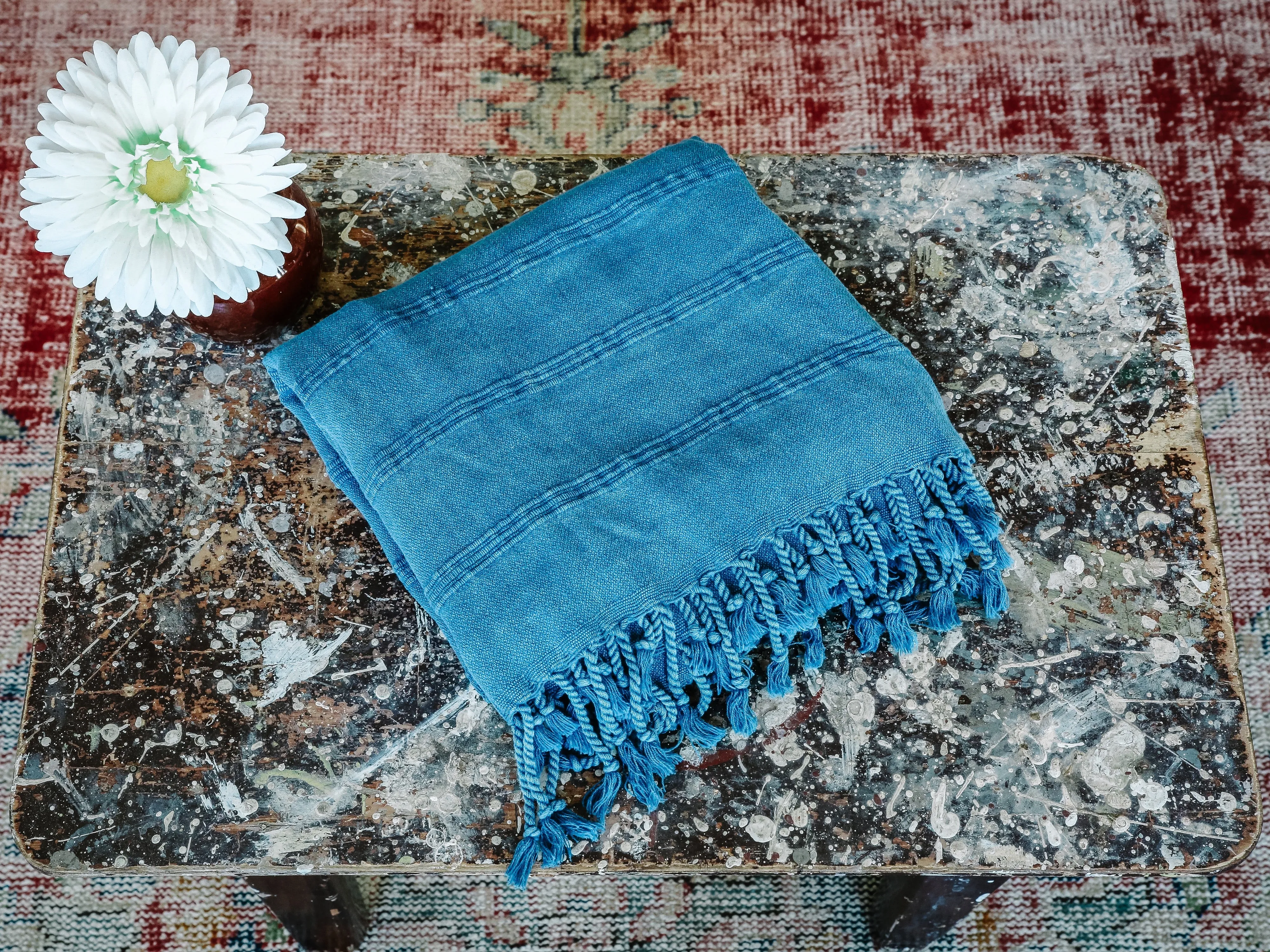 Rustic Pestemal in Indigo