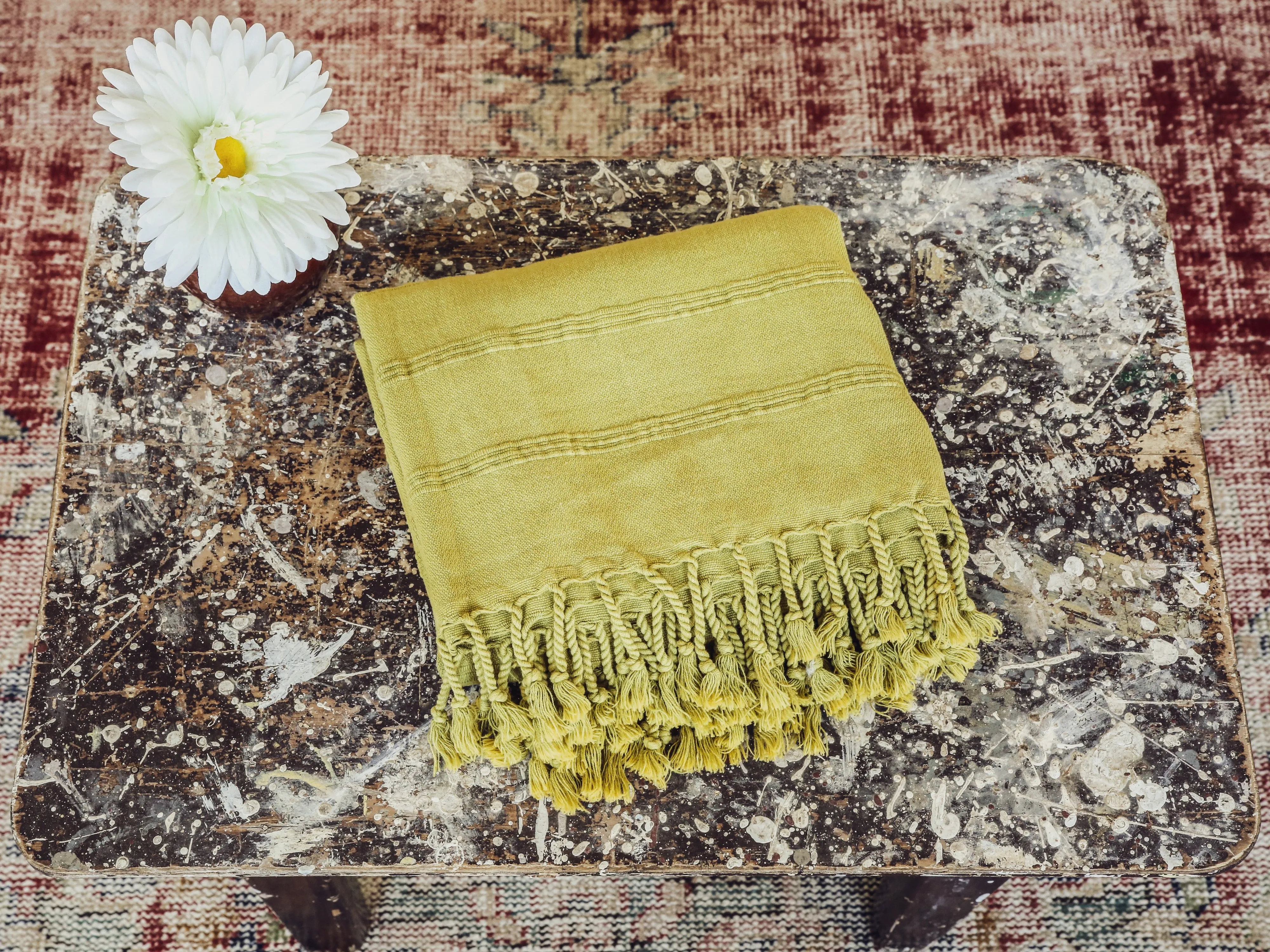 Rustic Pestemal in Pistacho Green