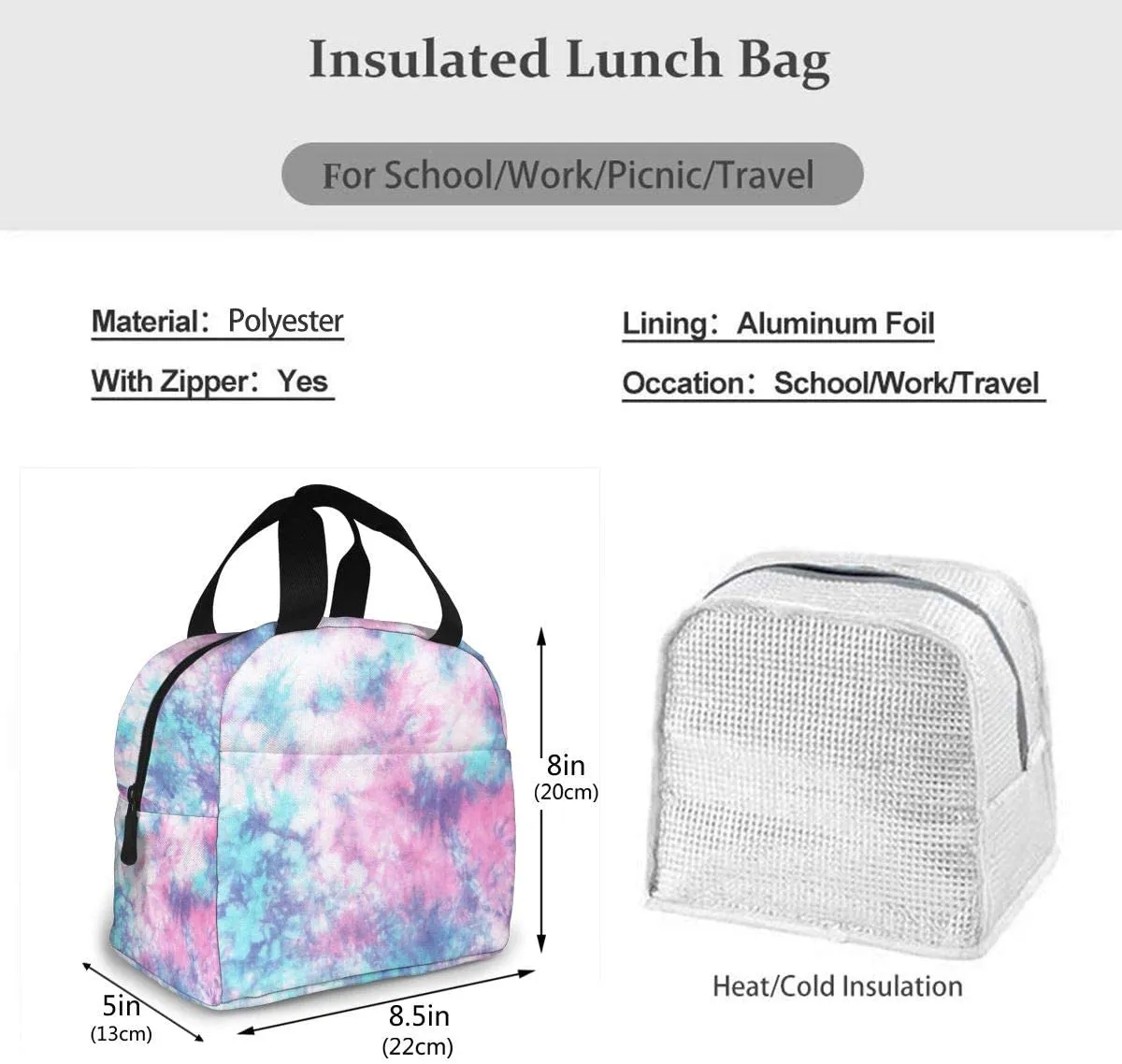 Rynx | Prelerdiy Abstract Floating Lunch Box - Insulated Lunch Bags For Women/Men Watercolor Design Reusable Lunch Tote Bags, Perfect For Office/Camping/Hiking/Picnic/Beach/Travel