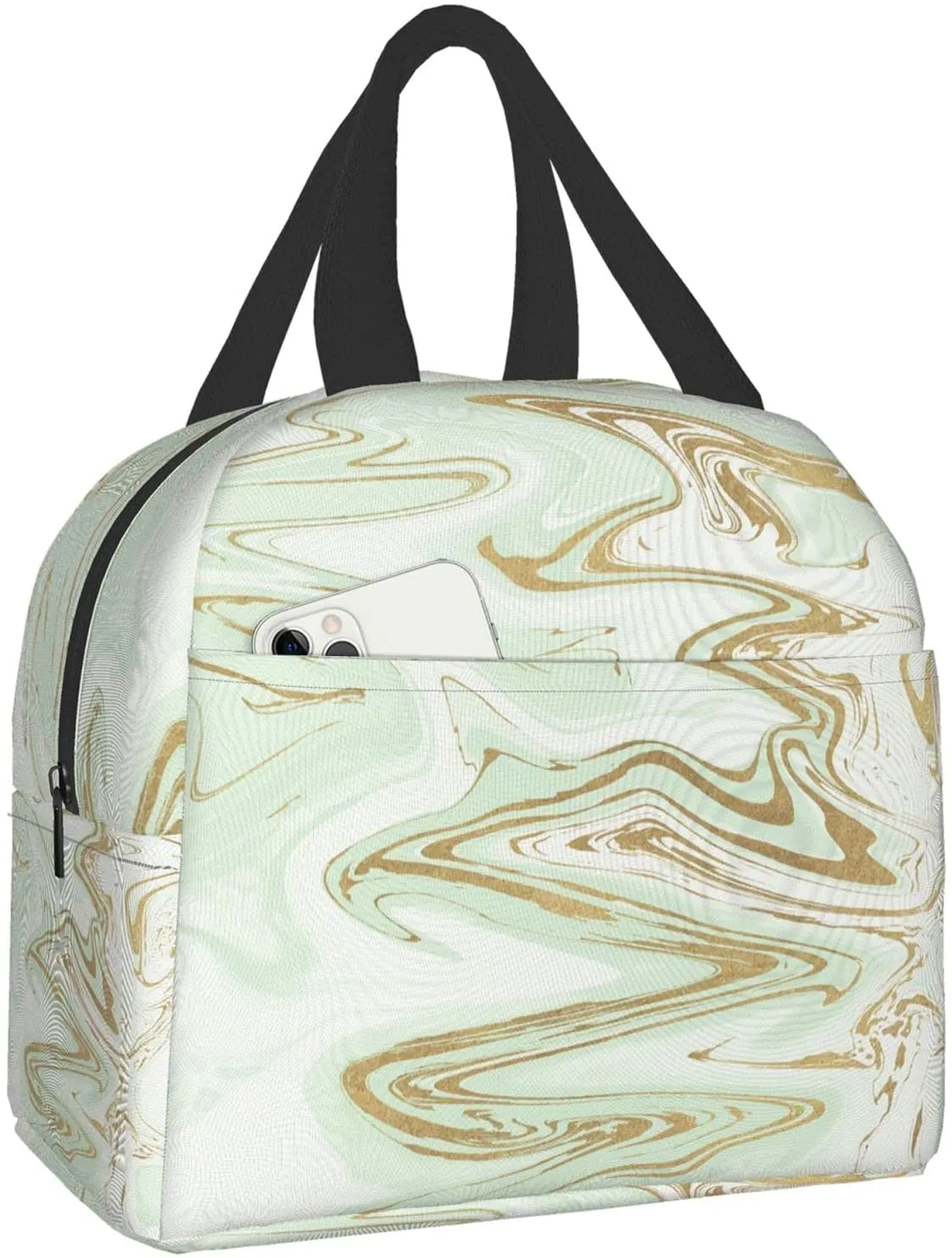 Rynx | Prelerdiy Abstract Floating Lunch Box - Insulated Lunch Bags For Women/Men Watercolor Design Reusable Lunch Tote Bags, Perfect For Office/Camping/Hiking/Picnic/Beach/Travel