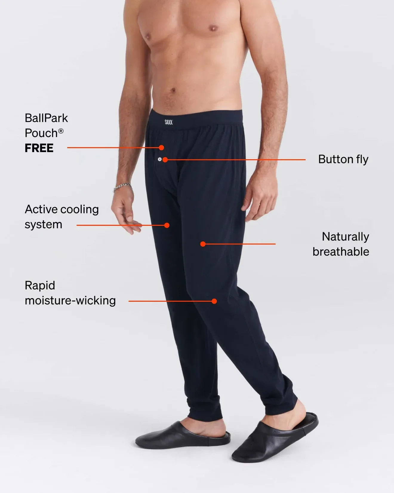 Saxx Droptemp Cooling Sleep Pants - Bison Check-Maritime
