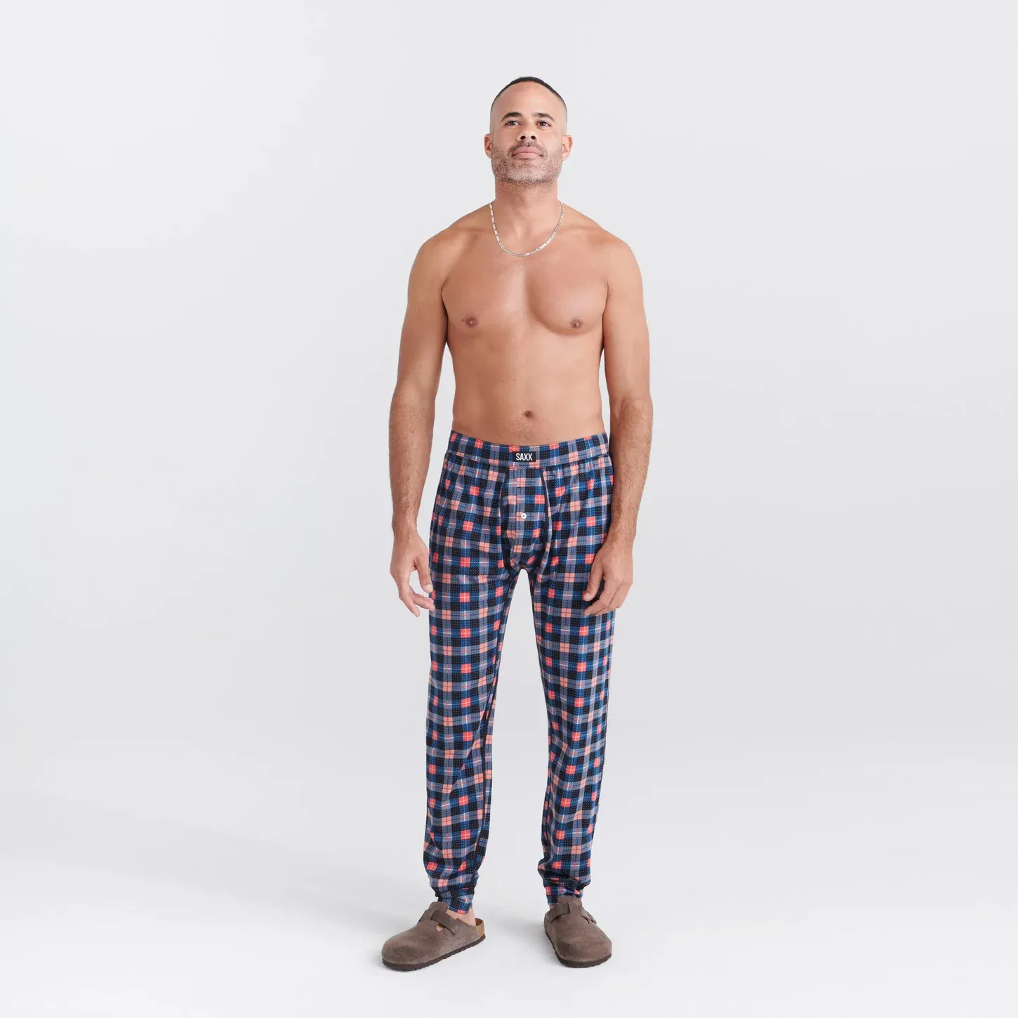 Saxx Droptemp Cooling Sleep Pants - Catnap Plaid- Black