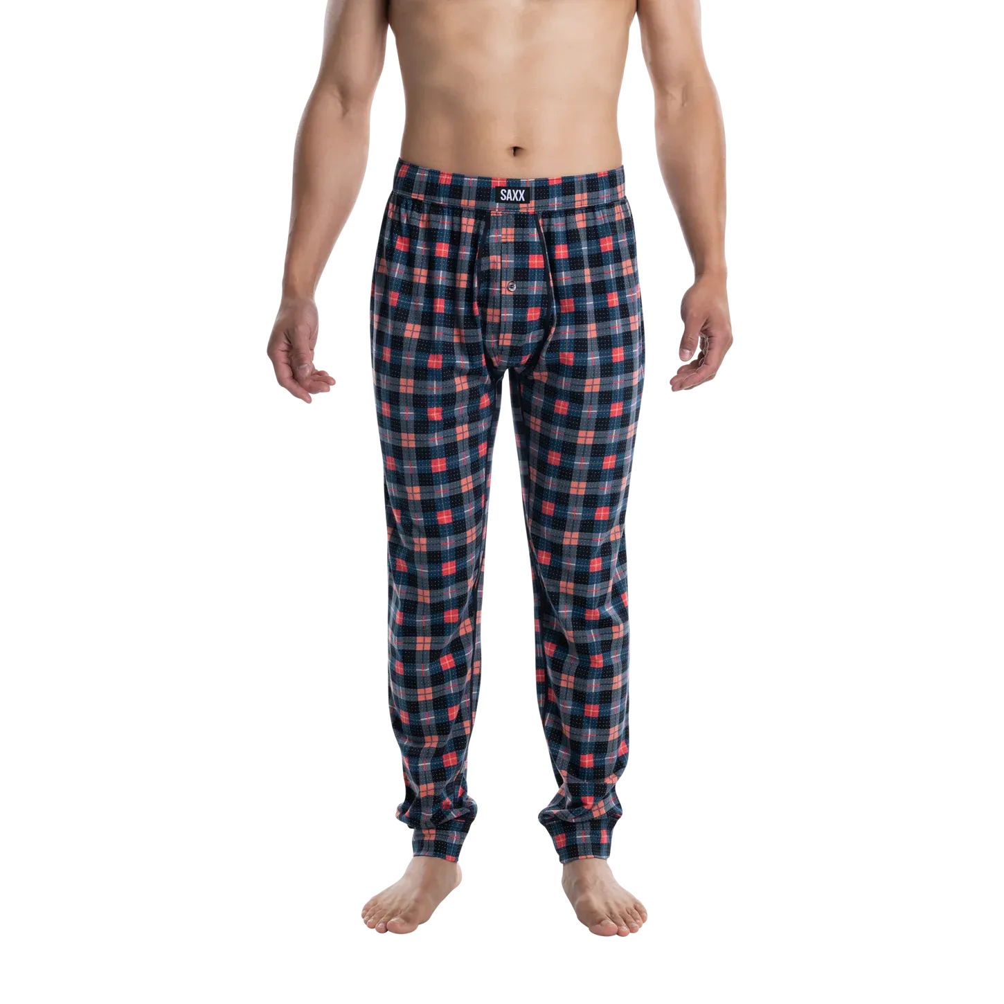 Saxx Droptemp Cooling Sleep Pants - Catnap Plaid- Black