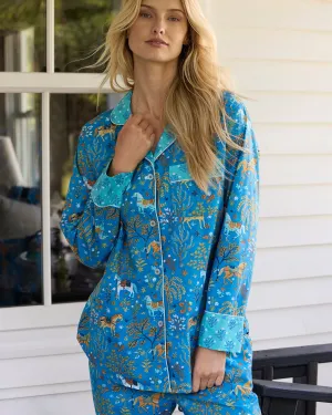 Show Pony - Petite Long PJ Set - Steel Blue