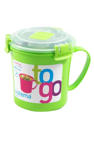 Sistema 656ml (22.1 oz) Soup Mug To Go, Green, 2-Pack