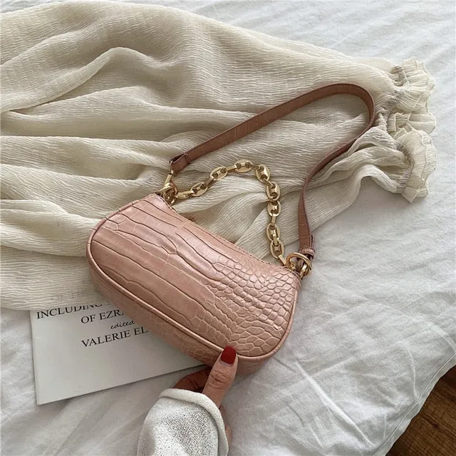 Small Stone Pattern PU Leather Crossbody Bags For Women 2020  Shoulder Messenger Bag Female Travel Chain Handbags and Purses