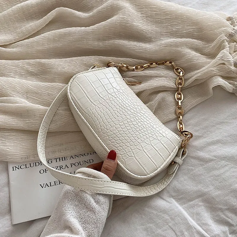 Small Stone Pattern PU Leather Crossbody Bags For Women 2020  Shoulder Messenger Bag Female Travel Chain Handbags and Purses