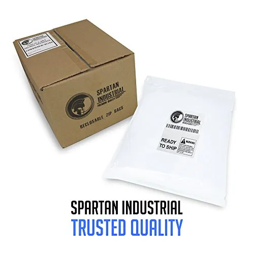 SPARTAN INDUSTRIAL - 9inch X 12inch (100 Pack) 2 Mil Clear Reclosable Zip Plastic Poly Bags with Resealable Lock Seal Zipper