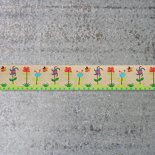 Sue Spargo Ribbon : Garden Flowers - Gold