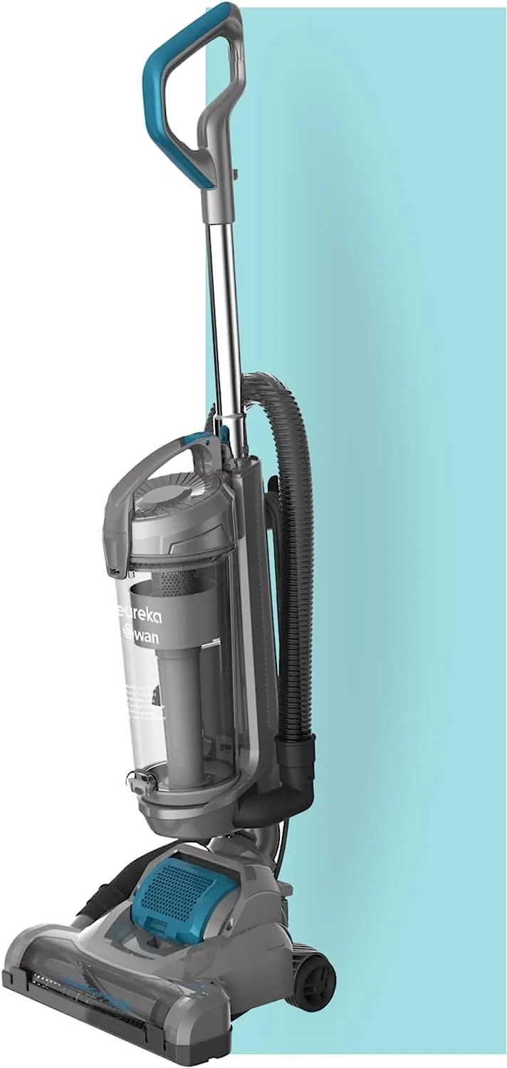 Swan Eureka TurboPower Pet Extend Upright Vacuum Cleaner, Lightweight, 2L, 400 W, Bagless with HEPA Filter for Carpets & Hard Floors, Energy Class A  , Single Cyclone Filtration-Grey/Blue (SC15834N)