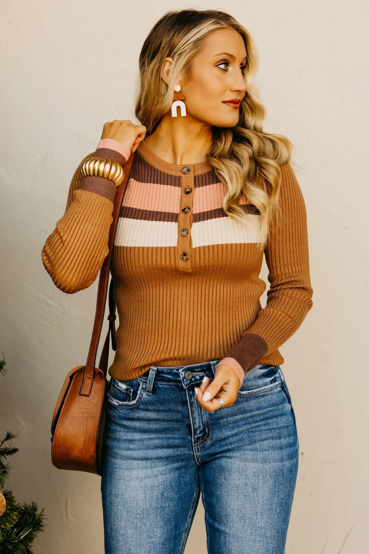 The Zaid Color Block Henley Sweater