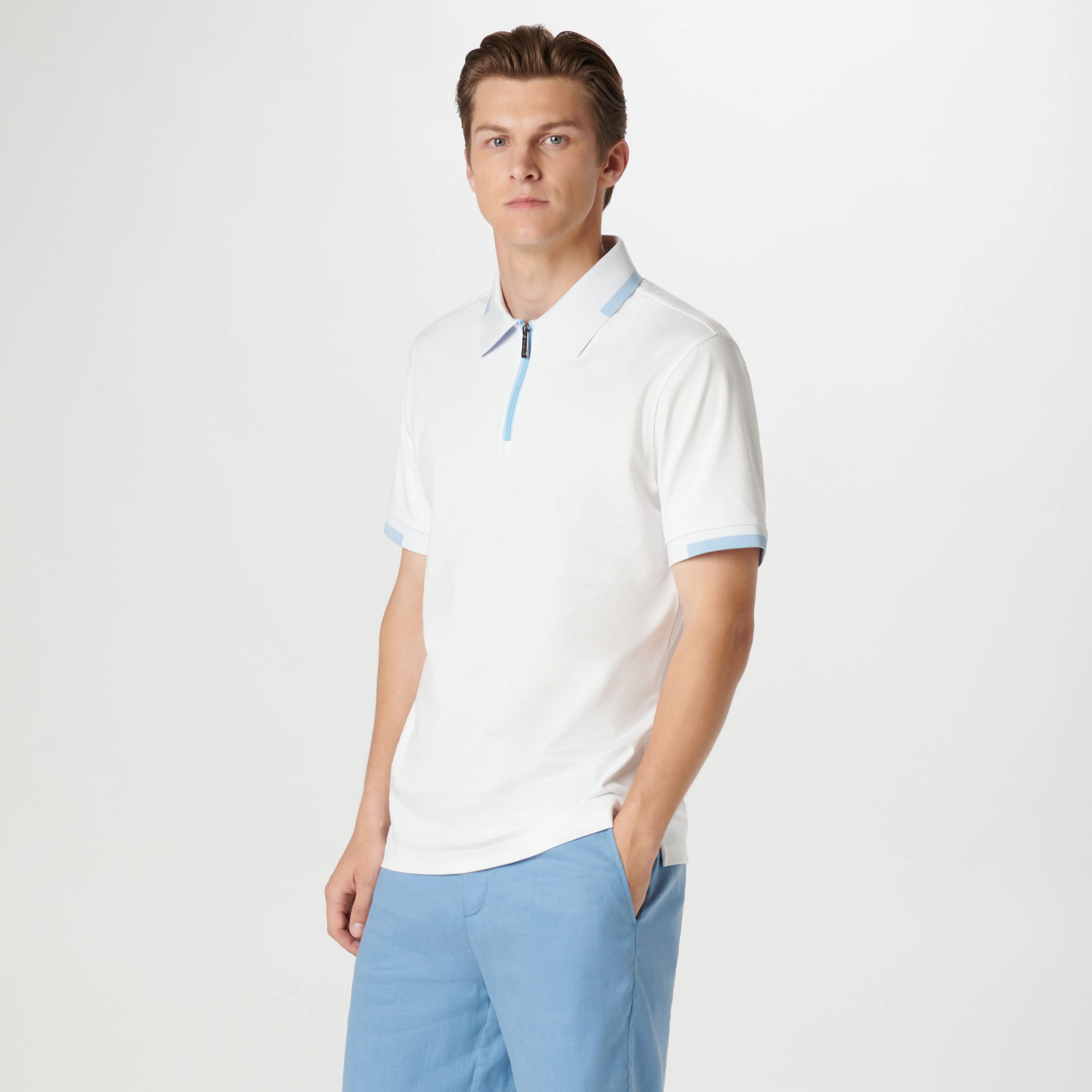 Tipped Quarter Zip Polo