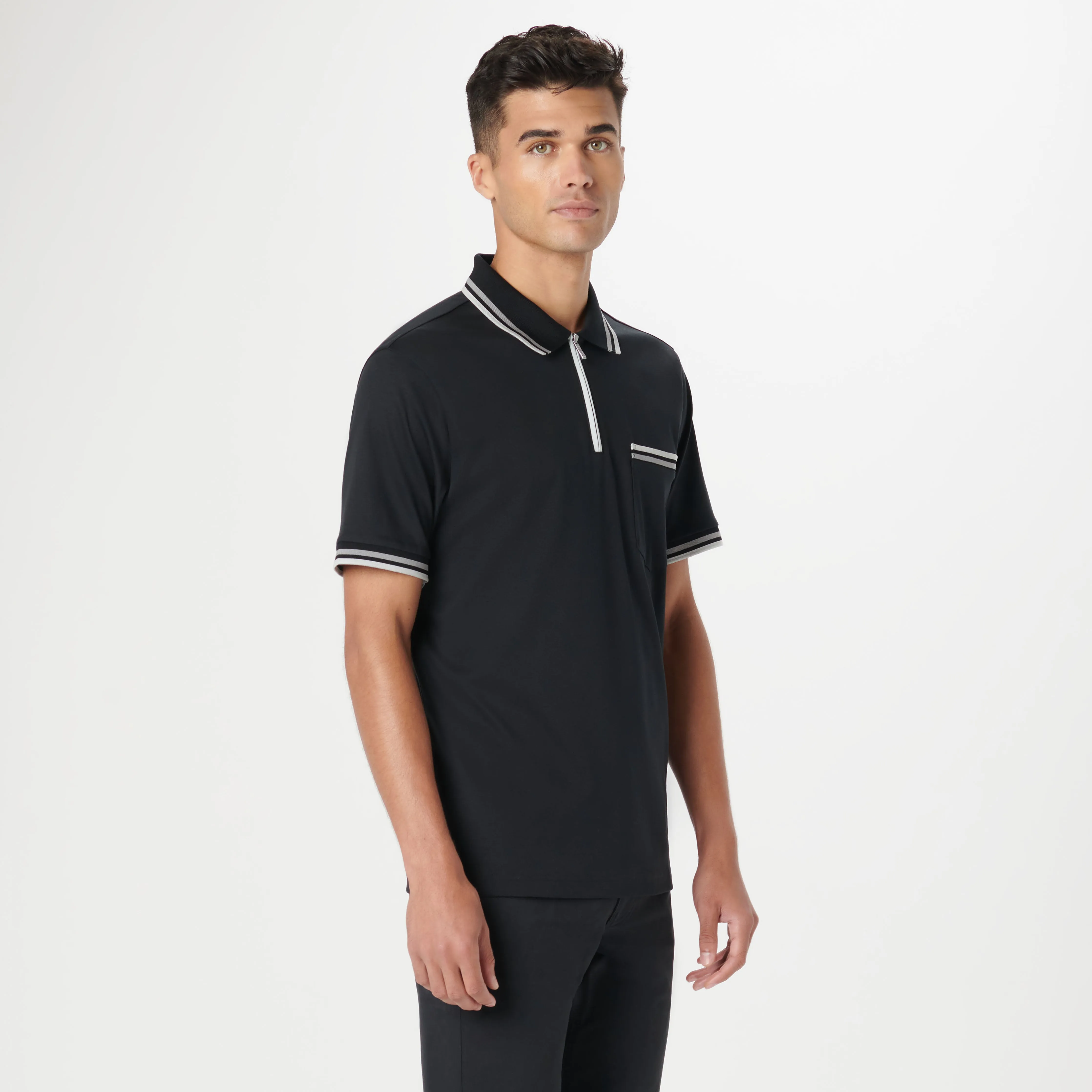 Tipped Quarter Zip Polo