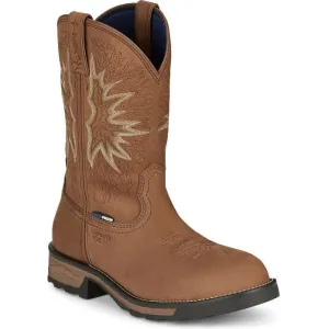 Tony Lama Men's Boom 11" Comp Toe WP Western Work Boot- Brown- TW3413