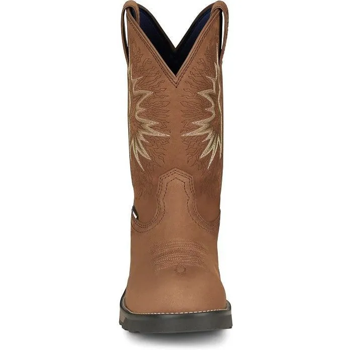 Tony Lama Men's Boom 11" Comp Toe WP Western Work Boot- Brown- TW3413