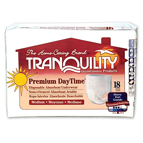 Tranquility Premium DayTime Pull-On Diapers Size Medium Case/72 (4 bags of 18)