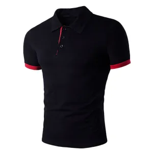 Turndown Collar Panel Design Polo T-Shirt 6870