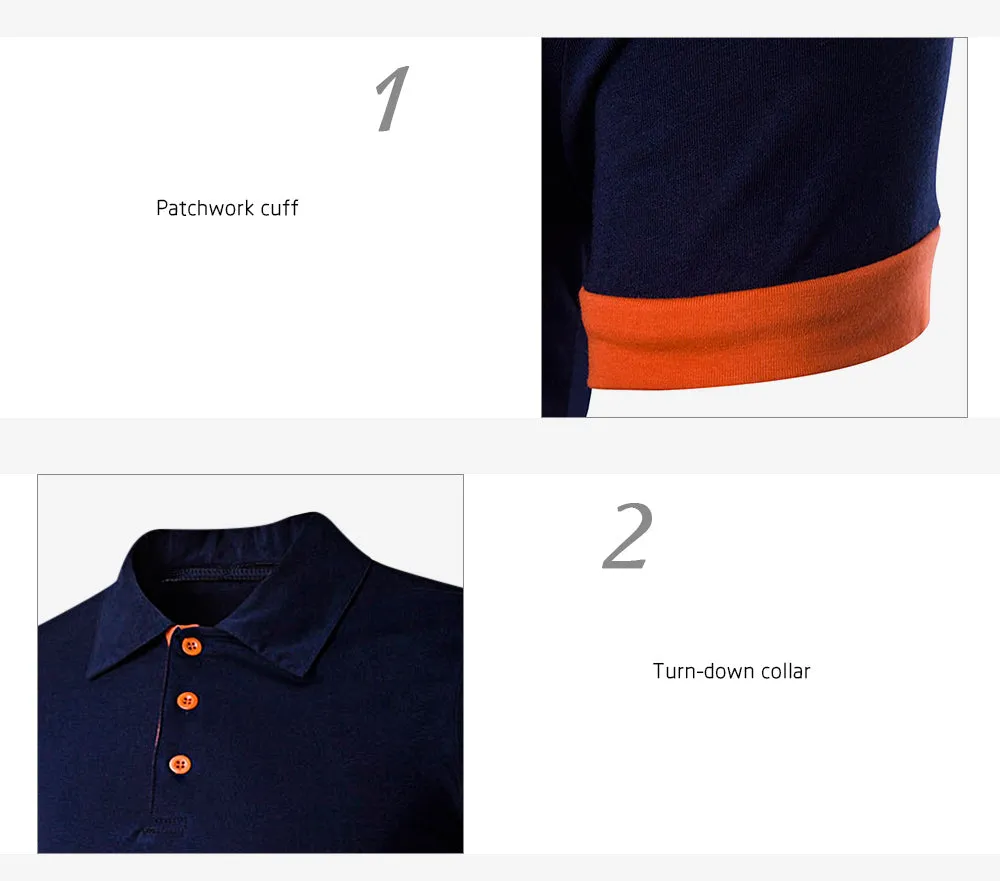 Turndown Collar Panel Design Polo T-Shirt 6870