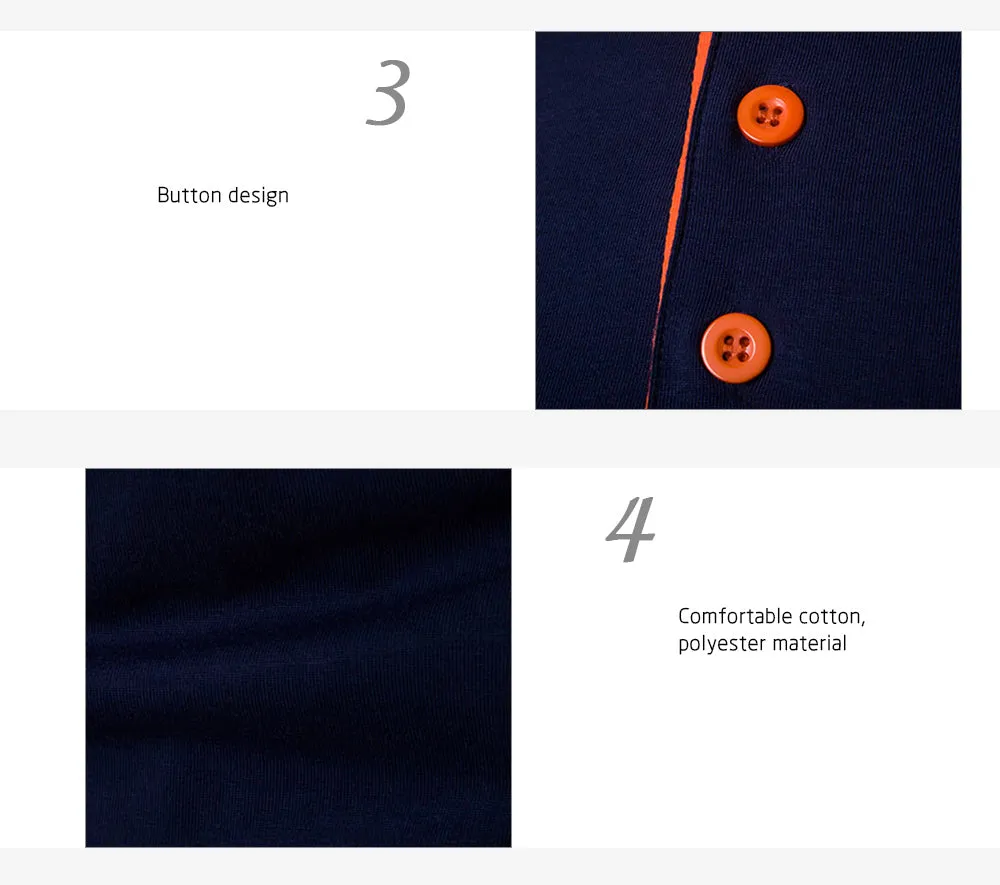 Turndown Collar Panel Design Polo T-Shirt 6870