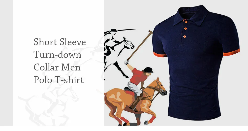 Turndown Collar Panel Design Polo T-Shirt 6870