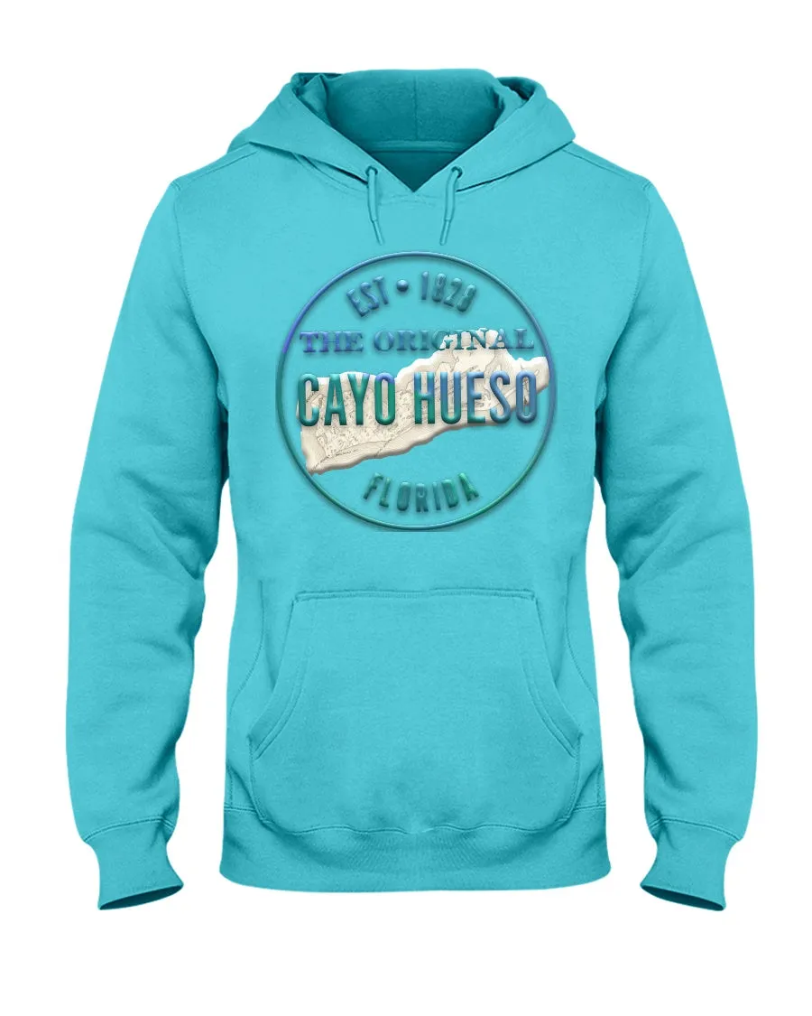 Unisex Cayo Hueso Key West Vintage 1828 3D-Look Map Fleece Hoodie