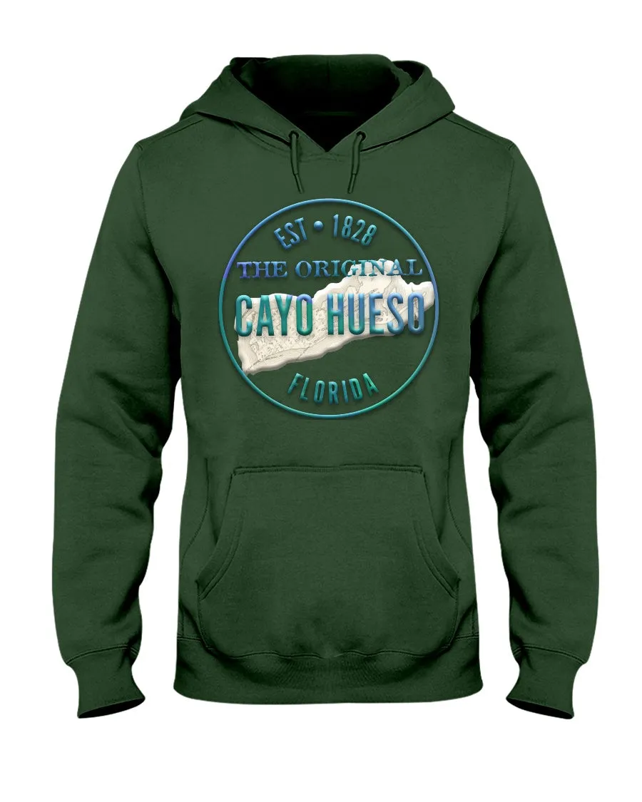 Unisex Cayo Hueso Key West Vintage 1828 3D-Look Map Fleece Hoodie