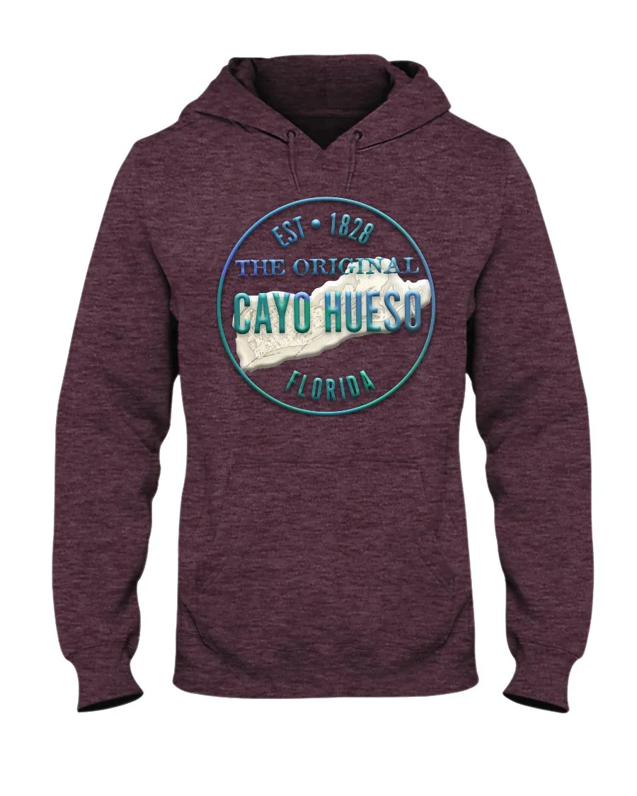 Unisex Cayo Hueso Key West Vintage 1828 3D-Look Map Fleece Hoodie