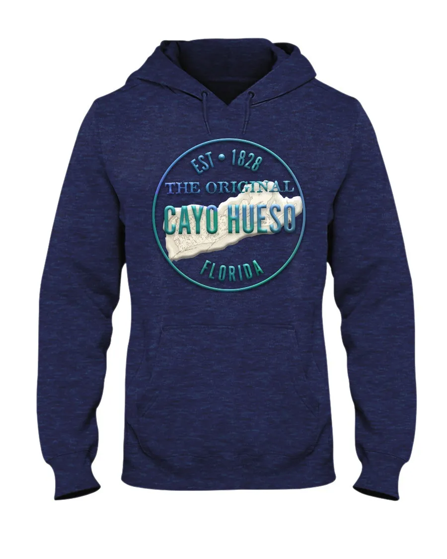 Unisex Cayo Hueso Key West Vintage 1828 3D-Look Map Fleece Hoodie