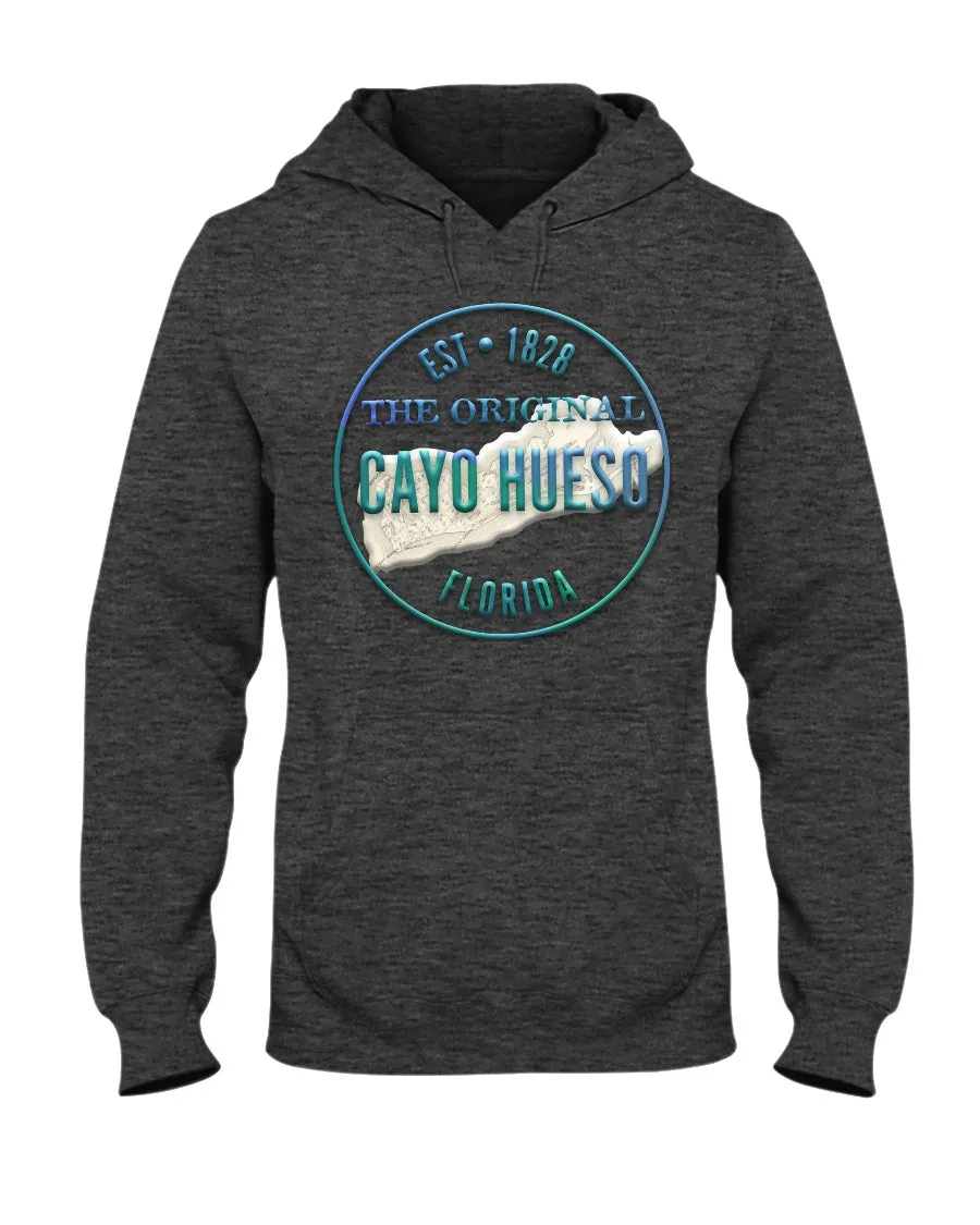 Unisex Cayo Hueso Key West Vintage 1828 3D-Look Map Fleece Hoodie
