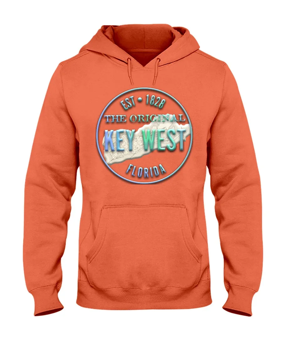 Unisex Key West Vintage 1828 3D-Look Original Map Fleece Hoodie